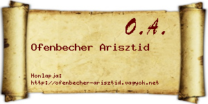 Ofenbecher Arisztid névjegykártya